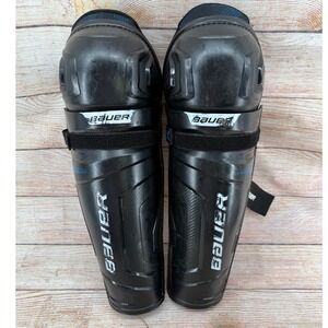 Bauer Senior Hockey Shin Guards 16 Inch 41cm Black Blue Protective Gear Pair SR